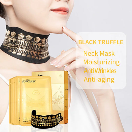 6PCS FONCE Black Truffle peptide Neck mask for neck care and anti-wrinkle cream to lift and firm the neck