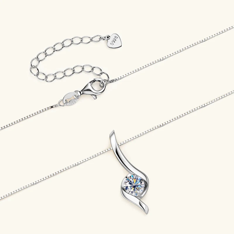 Gold Plated Silver 925 Real Moissanite Jewelry Set for Women 2.0ctw D Color Lab Diamond Stud Earrings Pendant Necklace Sets Gift