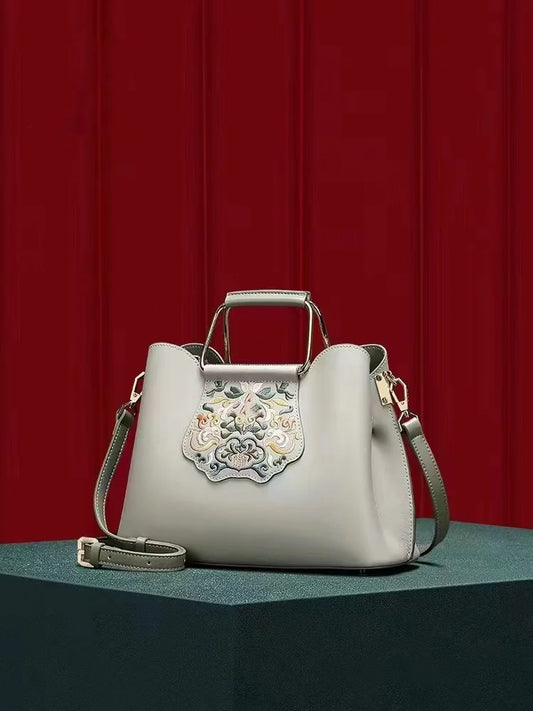 Mulberry silk women's bag new retro Chinese style bamboo cheongsam atmosphere middle-aged mother bag handbag