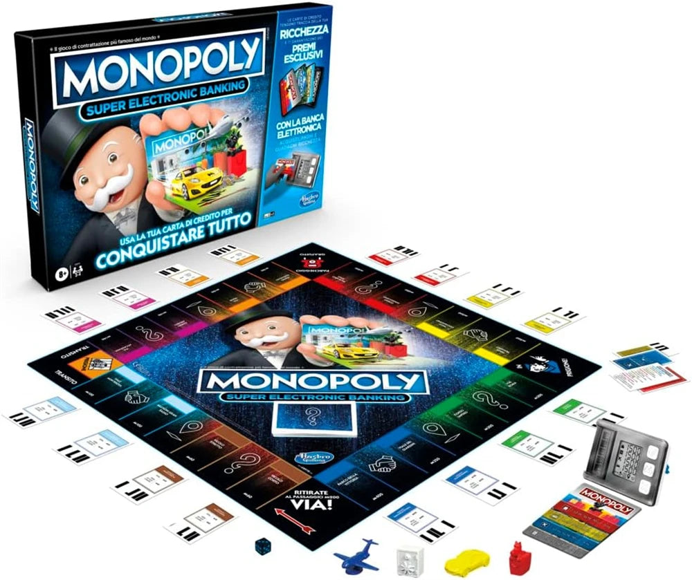 Hasbro Real Estate Tycoon Monopoly Super Electronic Bank Card Machine Monopoly Board Game Toys