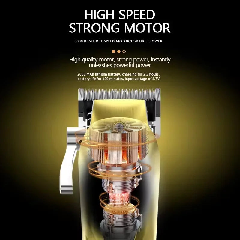 Kemei KM1698 Hair Clipper 9000RPM 10W High Power Baber Electric Hair Trimmer Professional Hair Cutting Machine for Men Men Gift