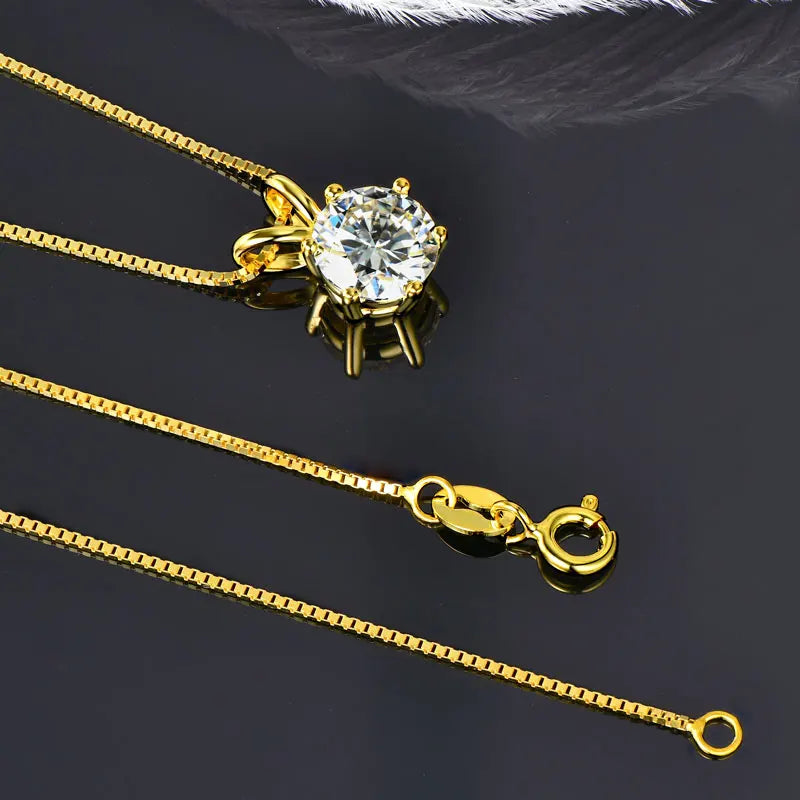 Classic 3.0cttw. D Round Moissanite Pendant Necklace Earrings Set for Women Couples Men s925 Silver Jewelry Sets GRA Certificate
