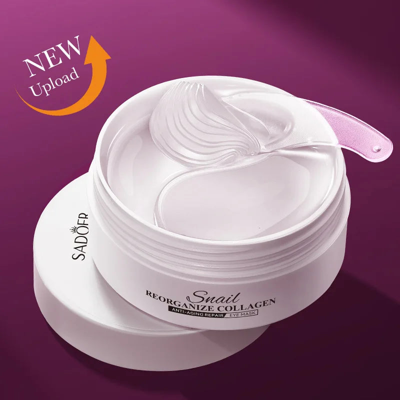 60pcs SADOER Snail Collagen Eye Mask Anti Dark Circles Eyes Bags Moisturizing Firming Eye Patches Beauty Eyes Skin Care Products