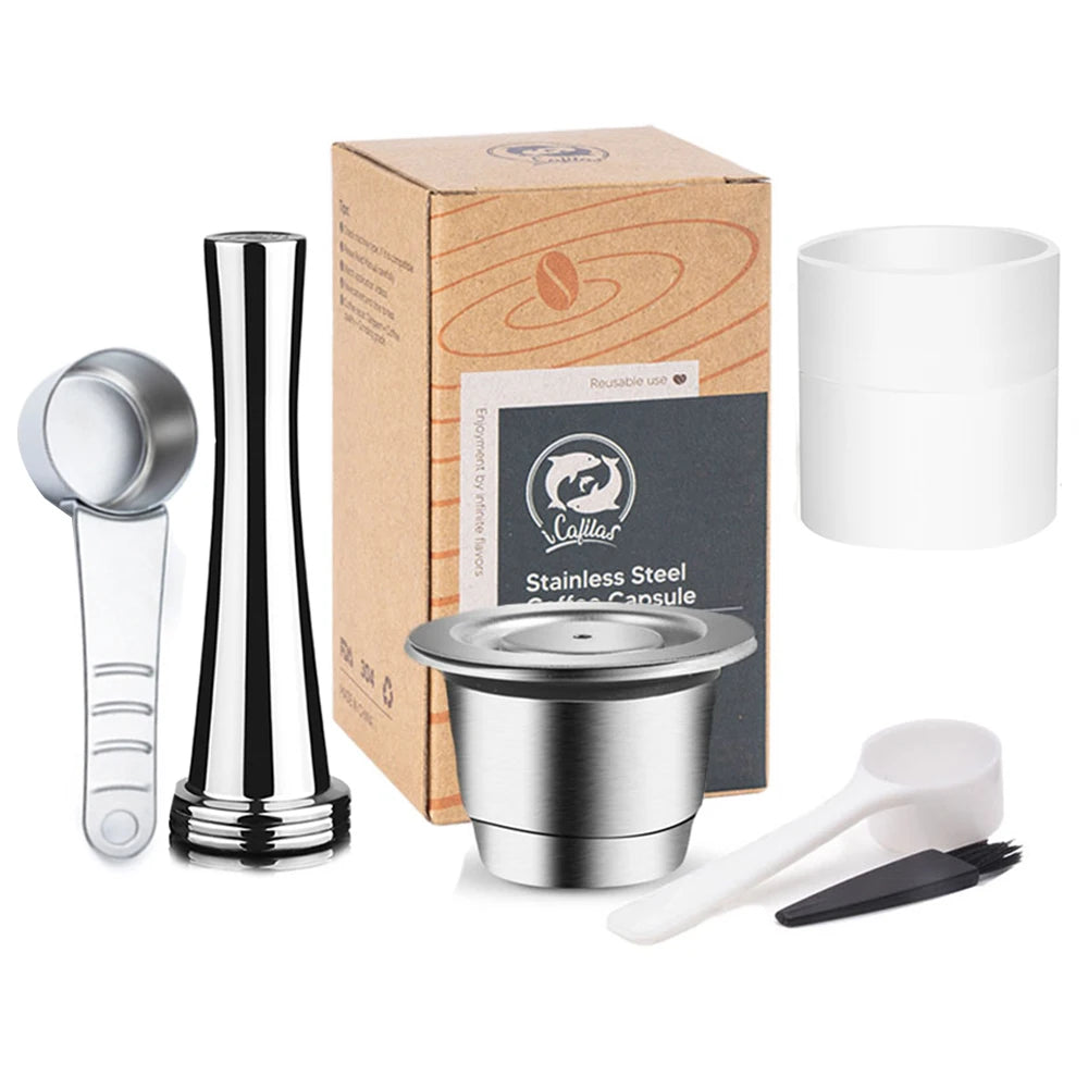 Coffee Capsule For Nespresso Reusable Stainless Steel Refillable Filters Espresso Pod Fit Inissia Pixie Essenza Mini CoffeeMaker