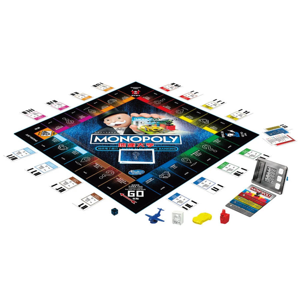 Hasbro Real Estate Tycoon Monopoly Super Electronic Bank Card Machine Monopoly Board Game Toys