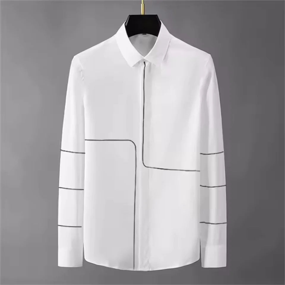 Basic Shirt Men's Long-sleeved Casual Shirt Fashion Trend High-end Plus Size Men's Clothing S-5XL funny shirt camisas masculino