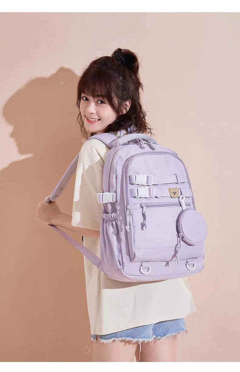 Hello Kitty backpack women's casual backpack fashion ins middle school student Melody  Kuromi cinnamon dog school bag