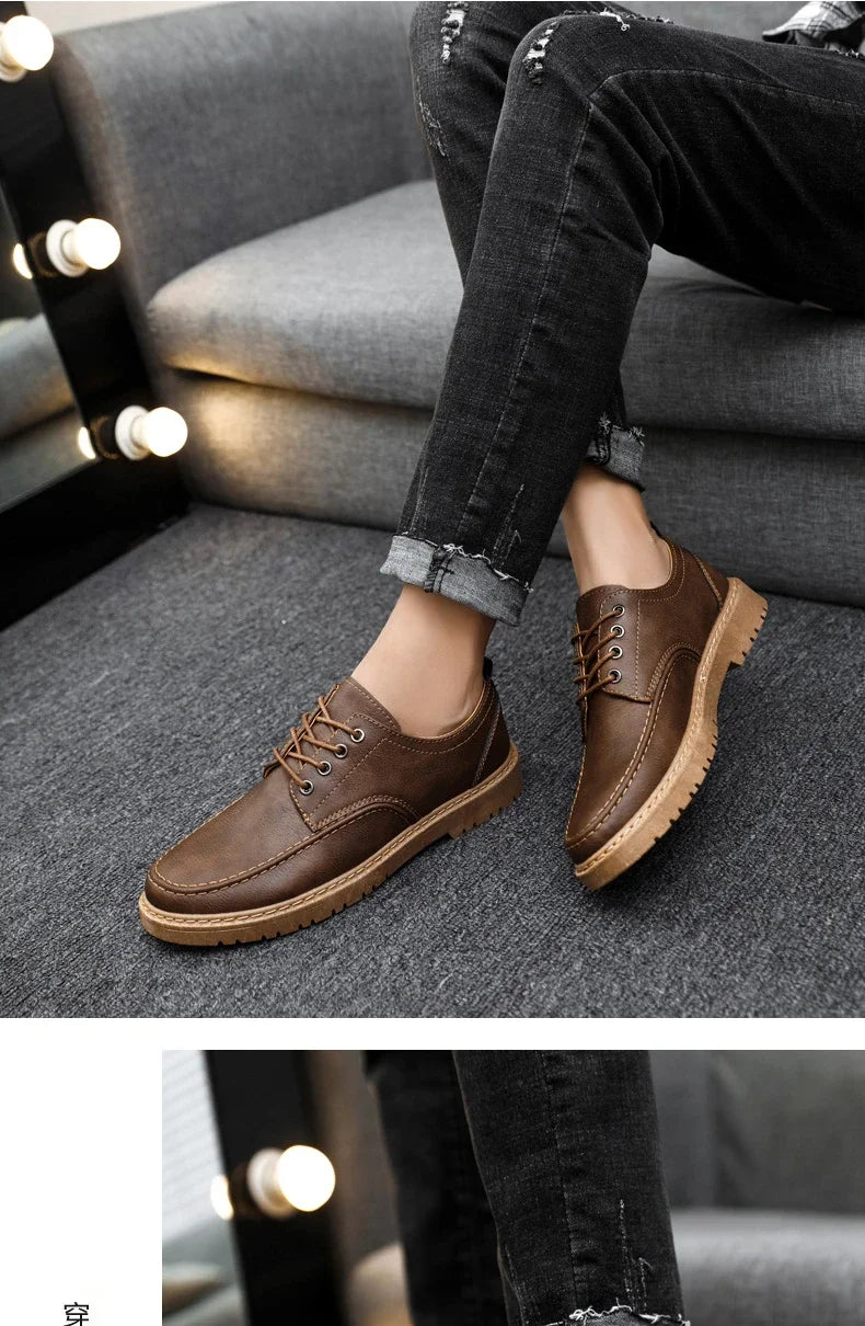 British Style Men Casual Shoes Quality Comfortable Men Leather Shoes Soft Wear-resistant Male Social Dress Shoe Chaussure Hommes