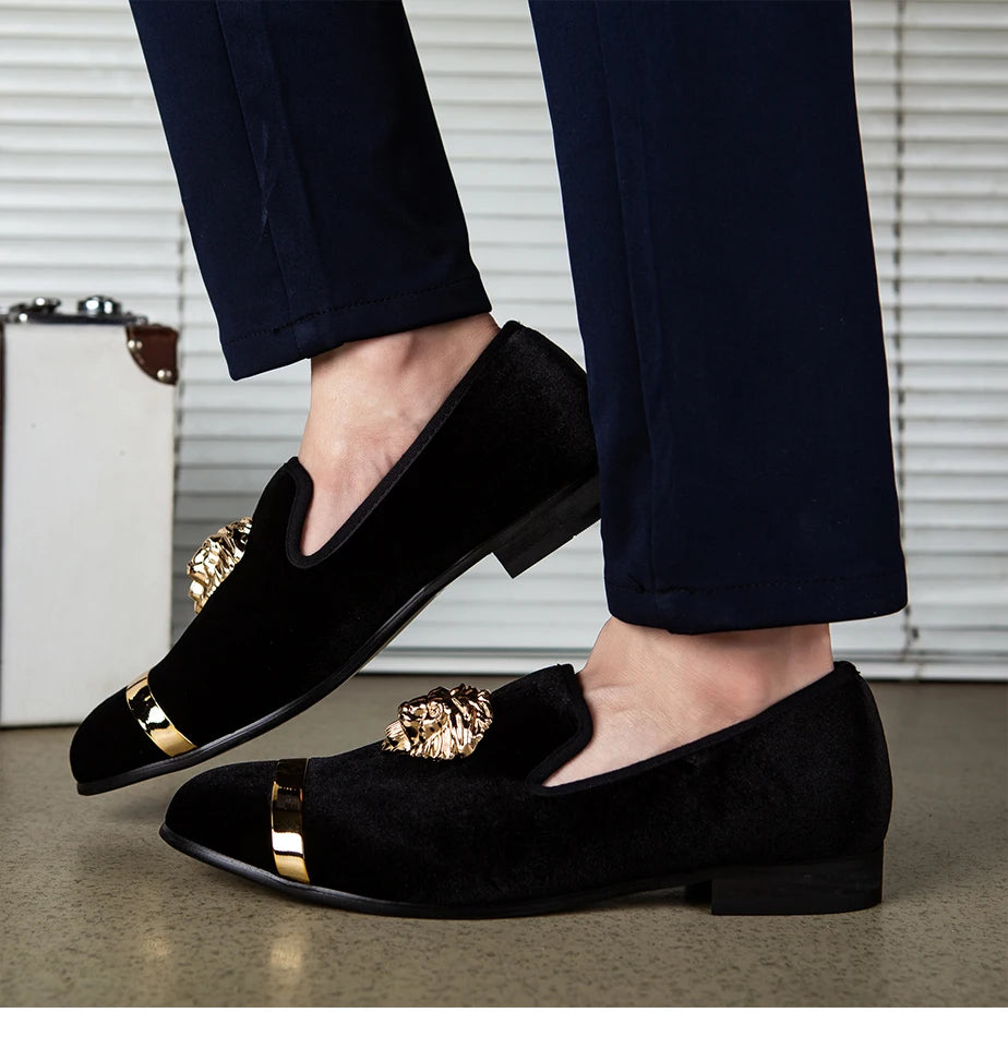 Men's Loafers Brand Suede Velvet Leather Shoes Vintage Slip-on Classic Casual Men Driving Shoes Wedding Male Dress Shoes 39-47