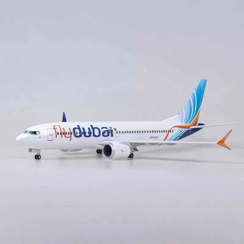 1:85 Scale 47CM Die-Cast Resin B737 Airbus Dubai Airways Middle East 737 Boeing Series Aircraft Collection Home Decor Display