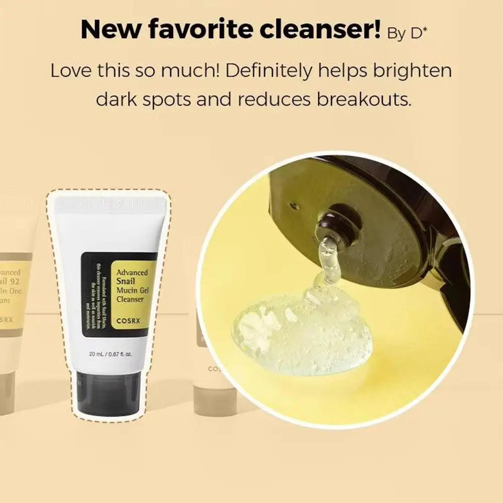 4-Piece Snail Mucin Skincare Set ✈️ Travel Size – Cleanser, 96 Power Essence, All-In-One Cream & Peptide Eye Cream | Korean Beauty