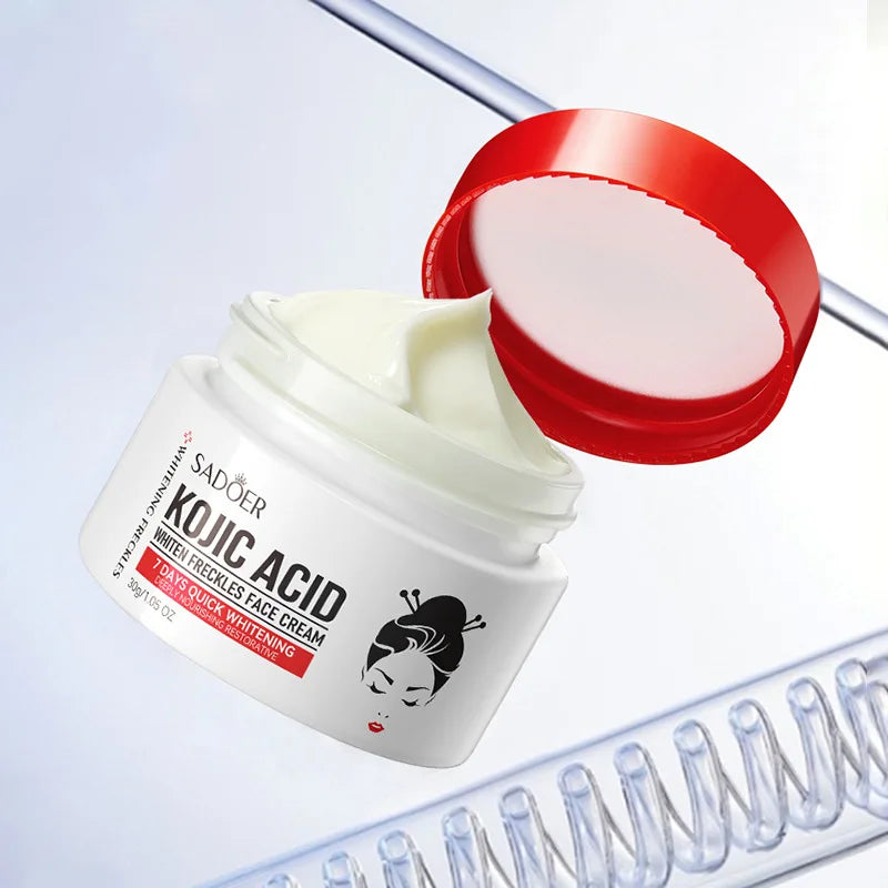 1/2pcs SADOER Kojic Acid Face Cream Moisturizing Freckle Removing Creams Brightening Hydrating Facial Cream Skin Care Products