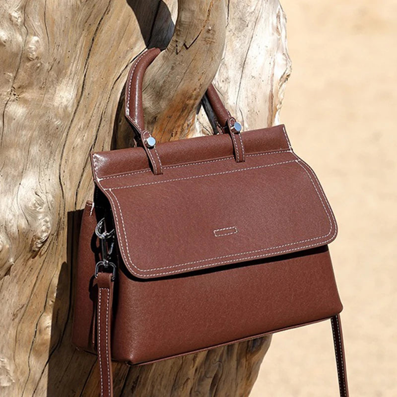 2024 New Trendy Real Leather Woman Shoulder Crossbody Bag Handbag Fashion
