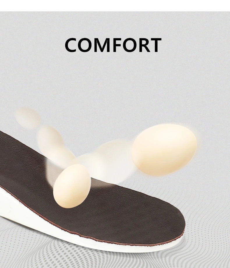 Men's Dress Brogues Elevator Shoes Platform Breathable Casual Business Luxury Genuine Leather Heightening Shoes 6 8CM Taller Man