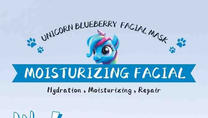 8pcs SADOER  Blueberry Unicorn Fruits Face Mask Moisturizing Brightening Firming Hydrating Facial Masks for Face Skin Care