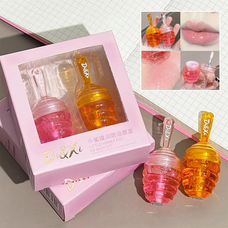 Honeypot lip oil set box Moisturizing hydrating layer mist lipstick all match lip moisturizing lip toot lip gloss parity