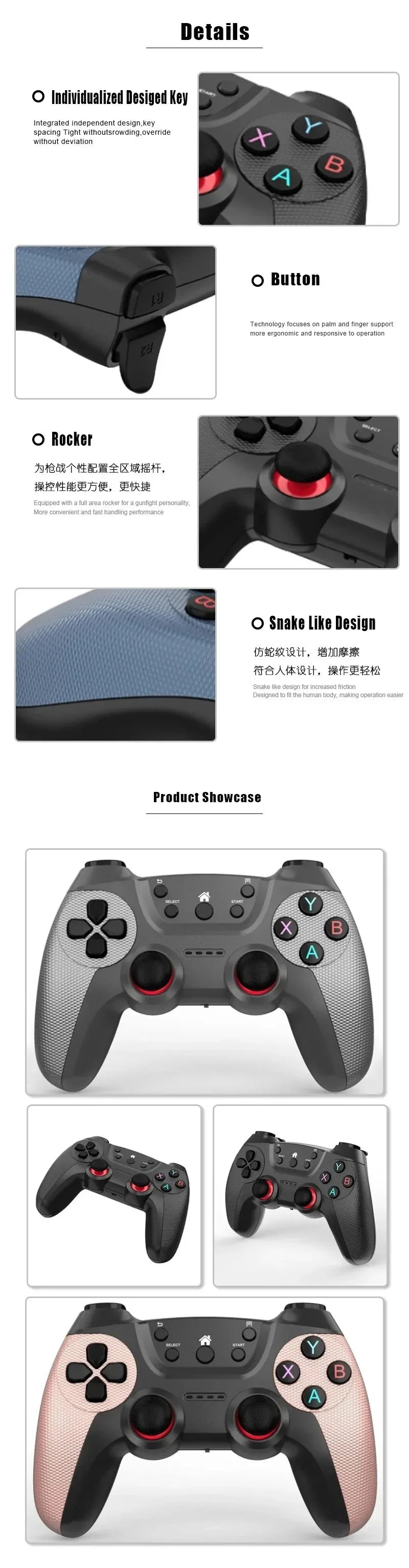 Wireless doubles game Controller For Linux/Android phone For Game Box Game stick PC Smart TV Box 2.4G gamepad Joystick