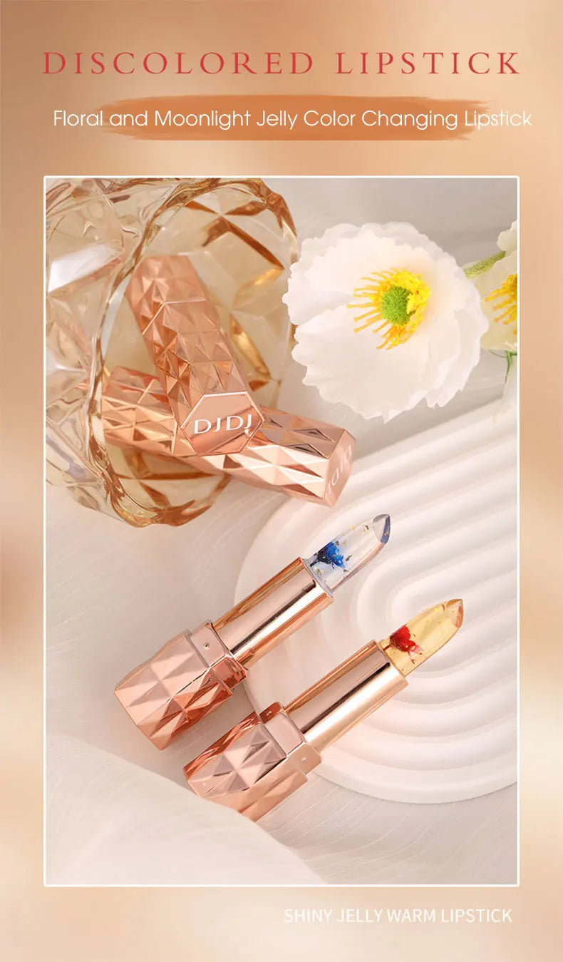 Jelly color-changing lipstick, warm and long-lasting, moisturizing and not easy to stick to the cup of flower lip balm