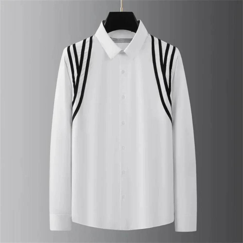 Basic Shirt Men's Long-sleeved Casual Shirt Fashion Trend High-end Plus Size Men's Clothing S-5XL funny shirt camisas masculino