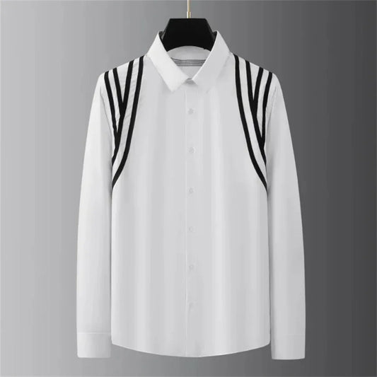 Basic Shirt Men's Long-sleeved Casual Shirt Fashion Trend High-end Plus Size Men's Clothing S-5XL funny shirt camisas masculino