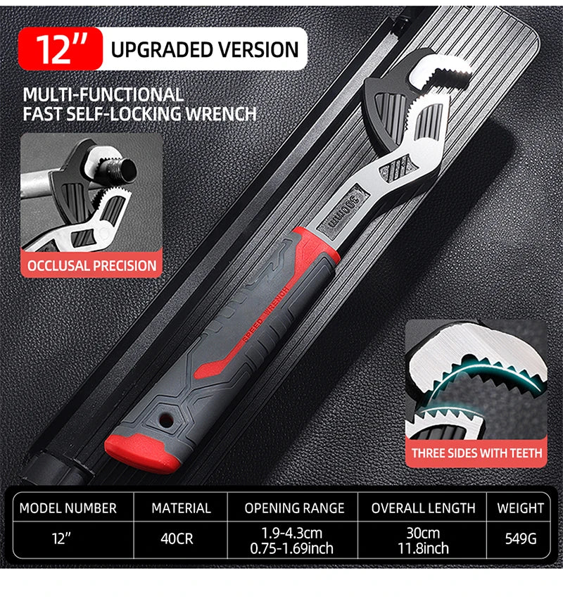 AIRAJ Universal Wrench Multi-Function Adjustable Wrench Fast Wrench CR-V Bathroom Pipe Wrench Plumber Multi Hand Tool