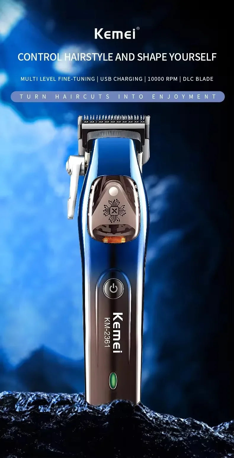 Kemei Trimmer Professional Hair Clipper Adjustable With Charging Base Haircut Machine 10000 RPM Trimer for Men KM-2361