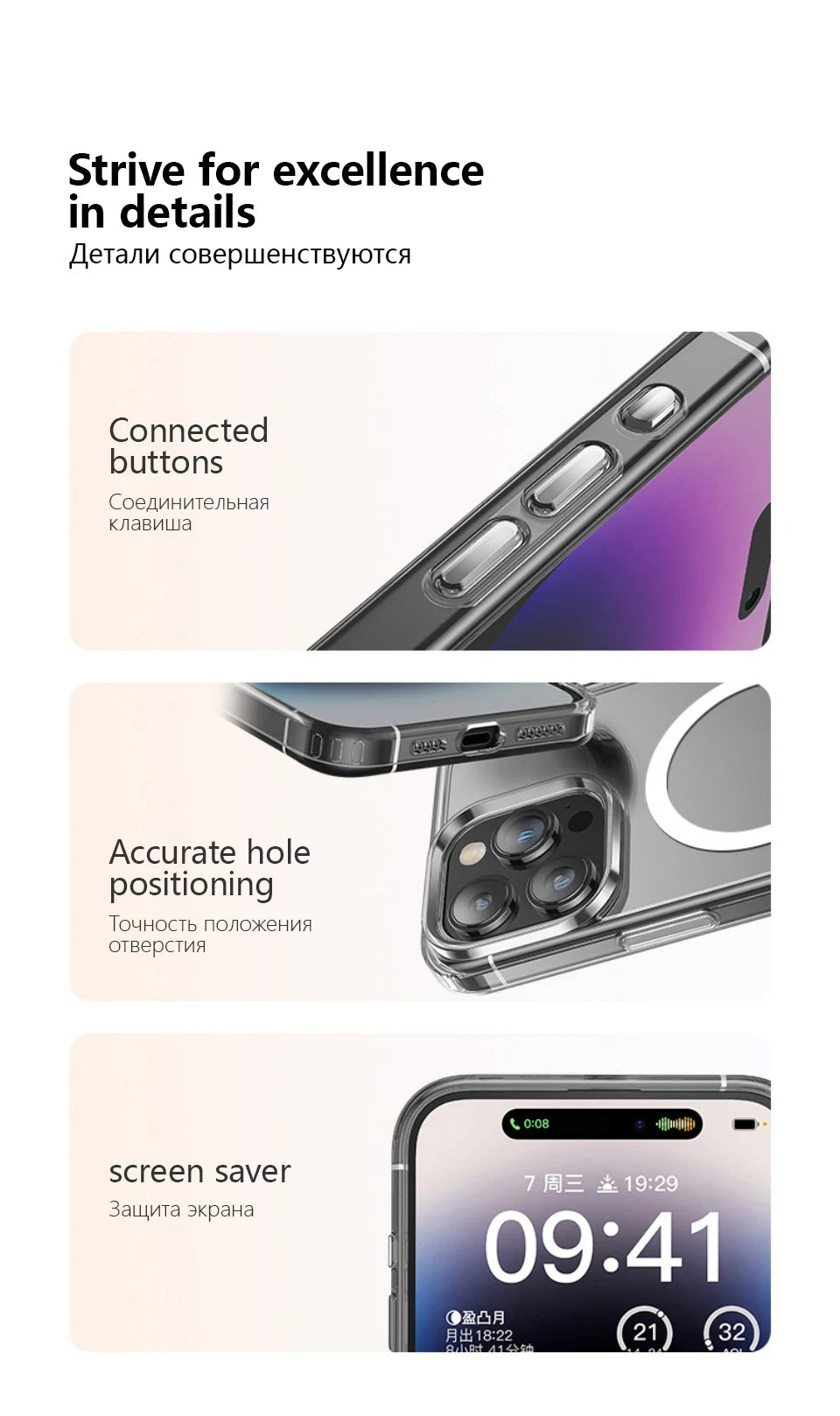 For MagSafe Transparent Magnetic Wireless Charging Case For iPhone 15 14 13 12 11 Pro Max Mini 8 7 Plus X XS XR Protective Cover