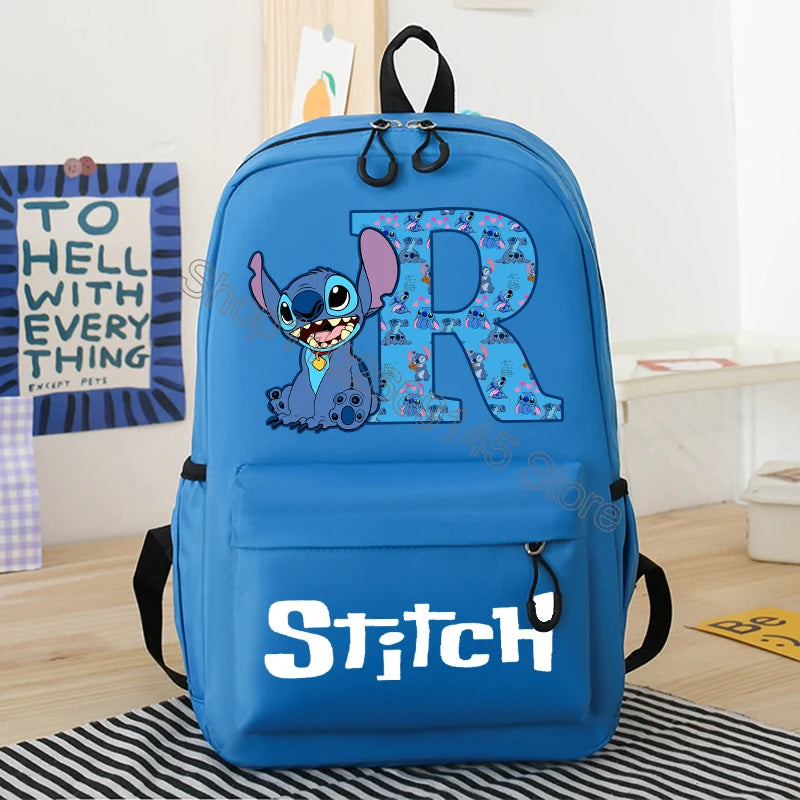 New Disney Stitch Backpack Cute Cartoon Letter Printed Kids Backpacks Kawaii Boys Girls Schoolbags Children School Backpack