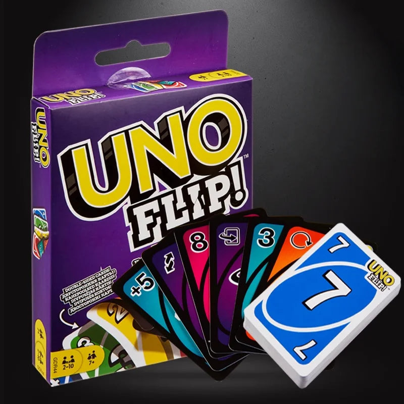 Authentic Mattel Uno Card Flip Card Upgrade Double Sided Play Casual Party Desktop Game Multiplayer Uno Game