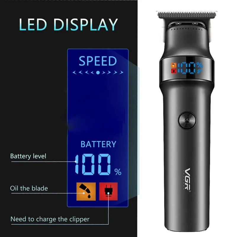 VGR Professional Beard Hair Trimmer For Men Electric Hair Clipper Waterproof Facial Trimer Haircut Machine Rechargeable V-987