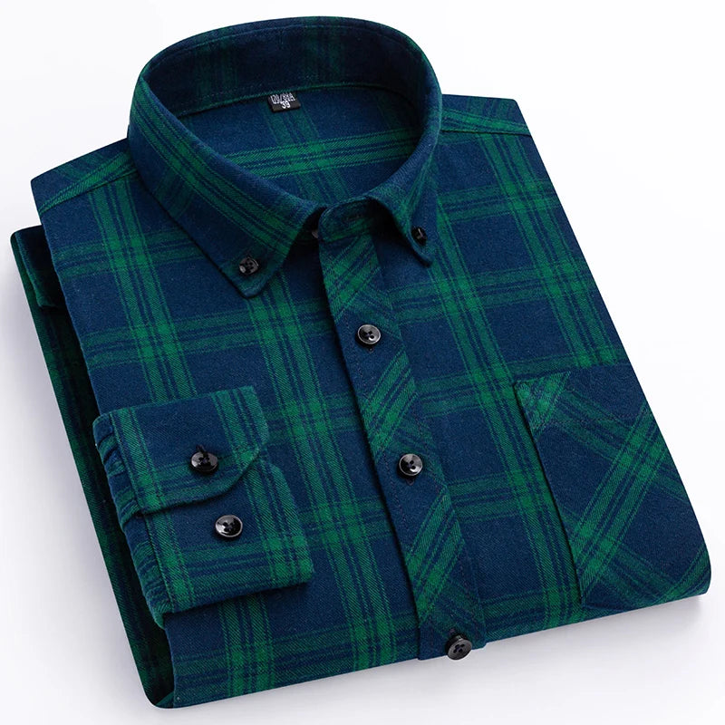 plus size 8XL100%cotton sanding long-sleeve shirts for men slim fit casual plain shirt soft palid tops designer elegant clothes