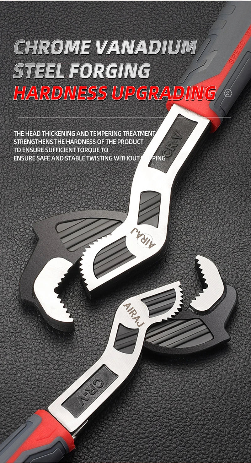 AIRAJ Universal Wrench Multi-Function Adjustable Wrench Fast Wrench CR-V Bathroom Pipe Wrench Plumber Multi Hand Tool