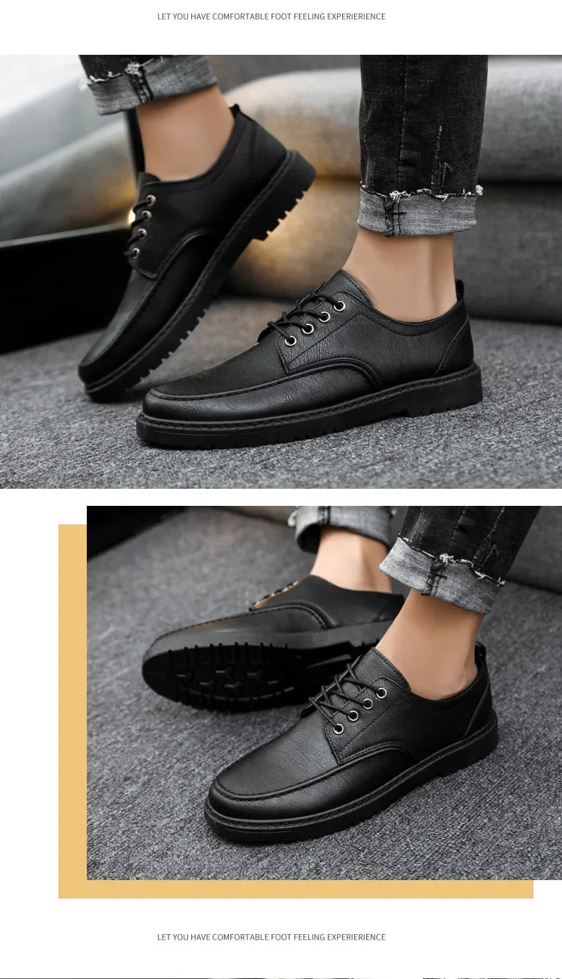 British Style Men Casual Shoes Quality Comfortable Men Leather Shoes Soft Wear-resistant Male Social Dress Shoe Chaussure Hommes