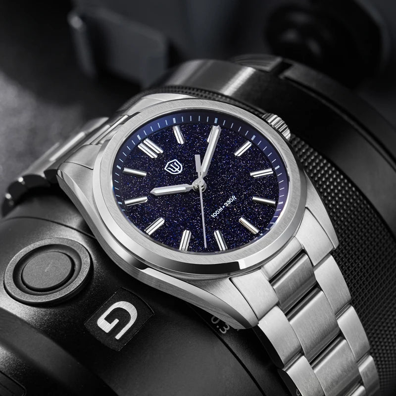 Watchdives WD0003B Original Design Aventurine Dial Men Watch VH31 Sweep Seconds Quartz Movement 36mm Watches Luminous Waterproof