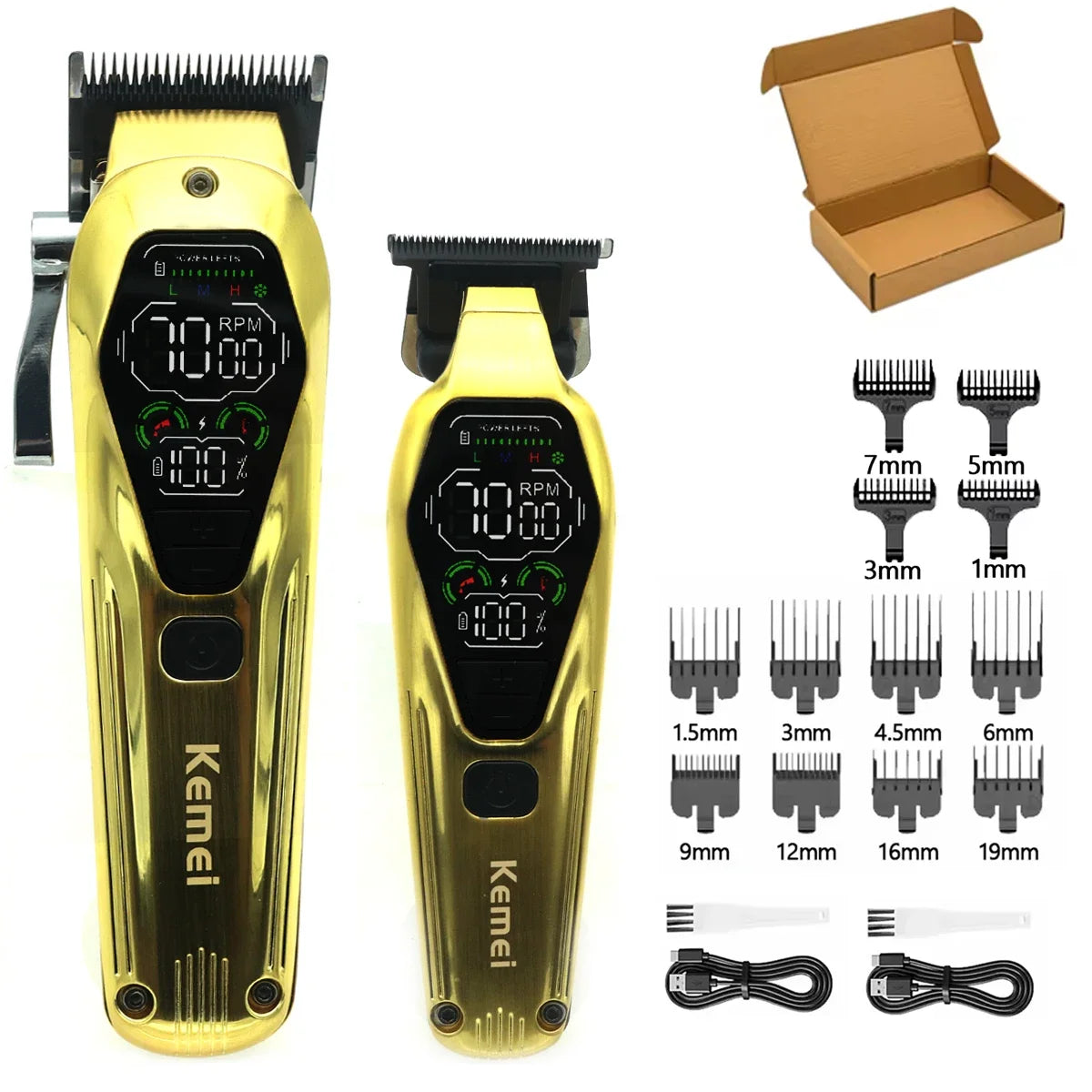 Kemei KM1698 Hair Clipper 9000RPM 10W High Power Baber Electric Hair Trimmer Professional Hair Cutting Machine for Men Men Gift