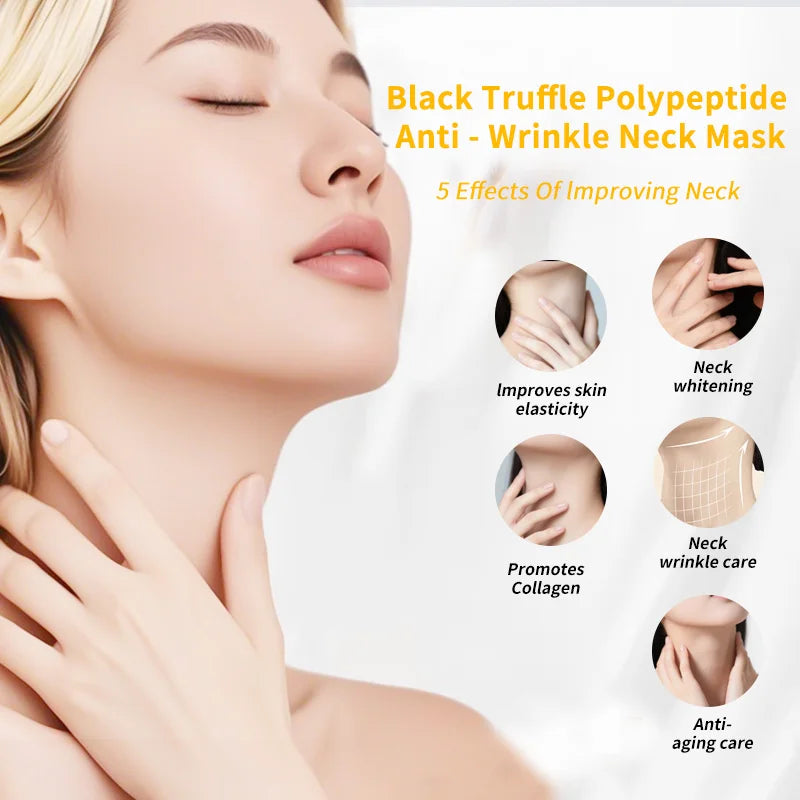 6PCS FONCE Black Truffle peptide Neck mask for neck care and anti-wrinkle cream to lift and firm the neck