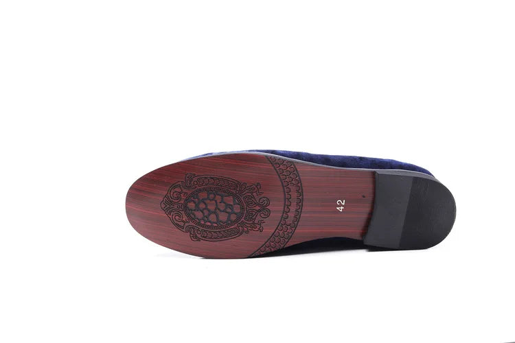 Luxury Suede Leather Shoes Men Big Size Wedding Dress Shoes designer Embroidery Loafers High Quality Oxford Men Flat Party Shoes
