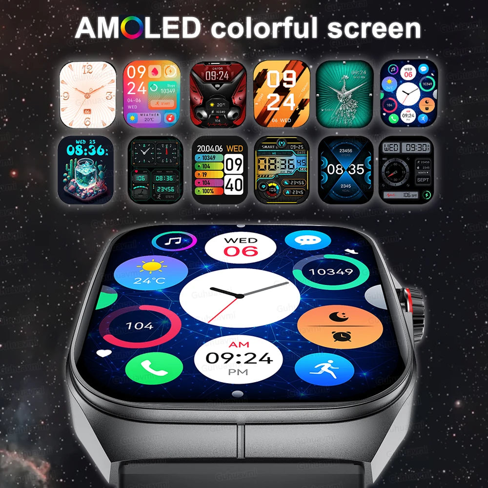 Smartwatch Men Women NFC AMOLED Screen Always Show Time Clock  Bluetooth Call IP68 Waterproof Smart Watch Sport Fitness Bracelet