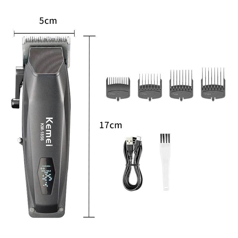 Kemei Professional Barber Hair Clippers USB Rechargeable Cordless Hair Trimmer Powerful Hair Cutting Grooming Machine for Men