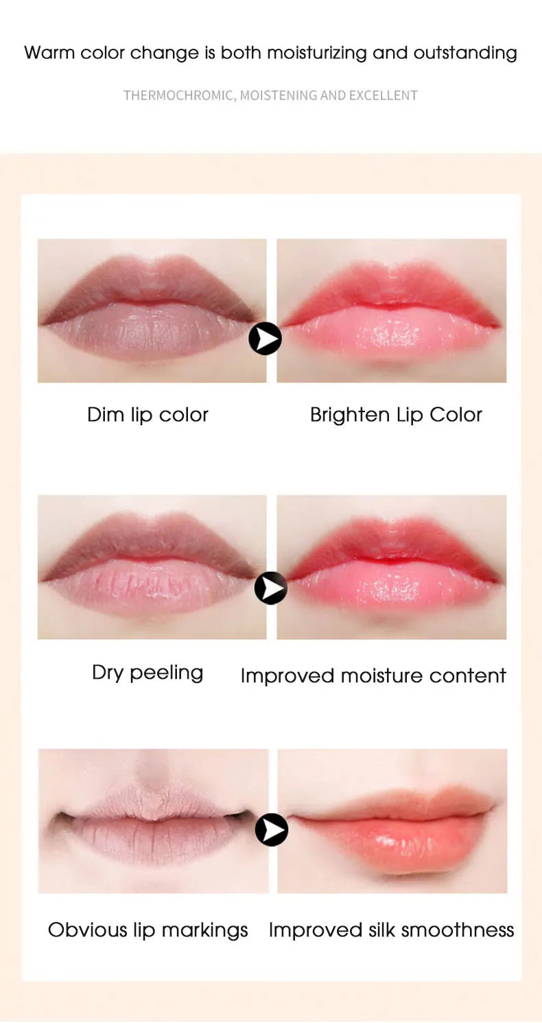 Jelly color-changing lipstick, warm and long-lasting, moisturizing and not easy to stick to the cup of flower lip balm