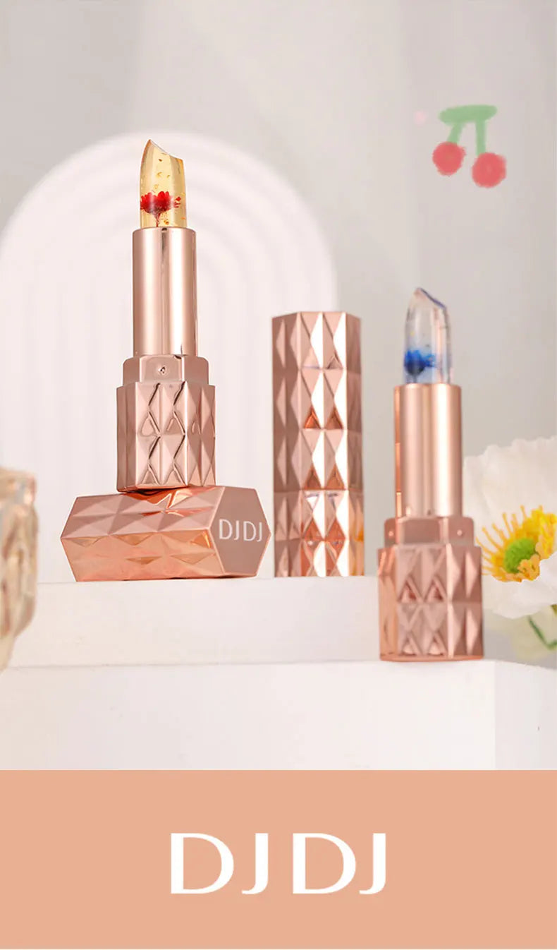 Jelly color-changing lipstick, warm and long-lasting, moisturizing and not easy to stick to the cup of flower lip balm