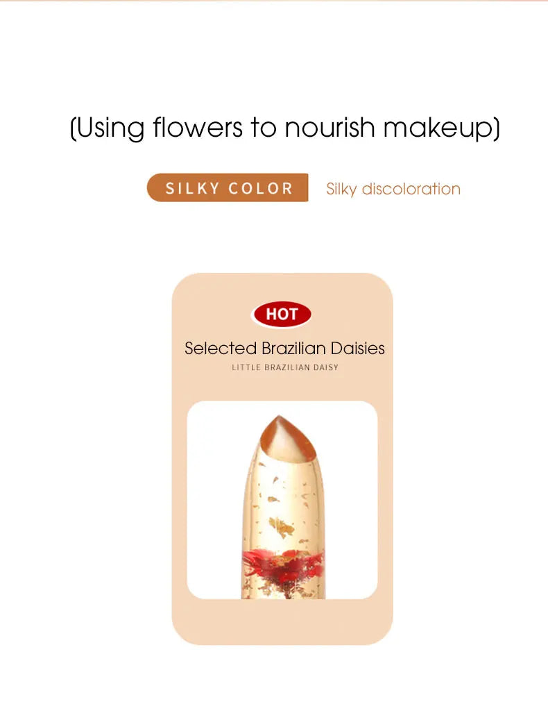 Jelly color-changing lipstick, warm and long-lasting, moisturizing and not easy to stick to the cup of flower lip balm