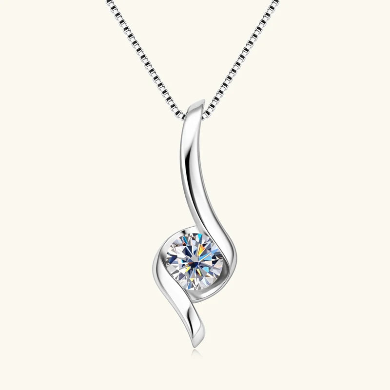 Gold Plated Silver 925 Real Moissanite Jewelry Set for Women 2.0ctw D Color Lab Diamond Stud Earrings Pendant Necklace Sets Gift