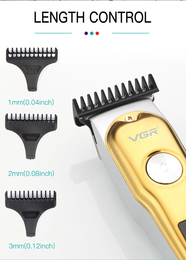 VGR Hair Clipper Mini Hair Trimmer Professional Beard Trimmer Rechargeable Cordless Electric T-Blade Zero Cutting Machine V-290