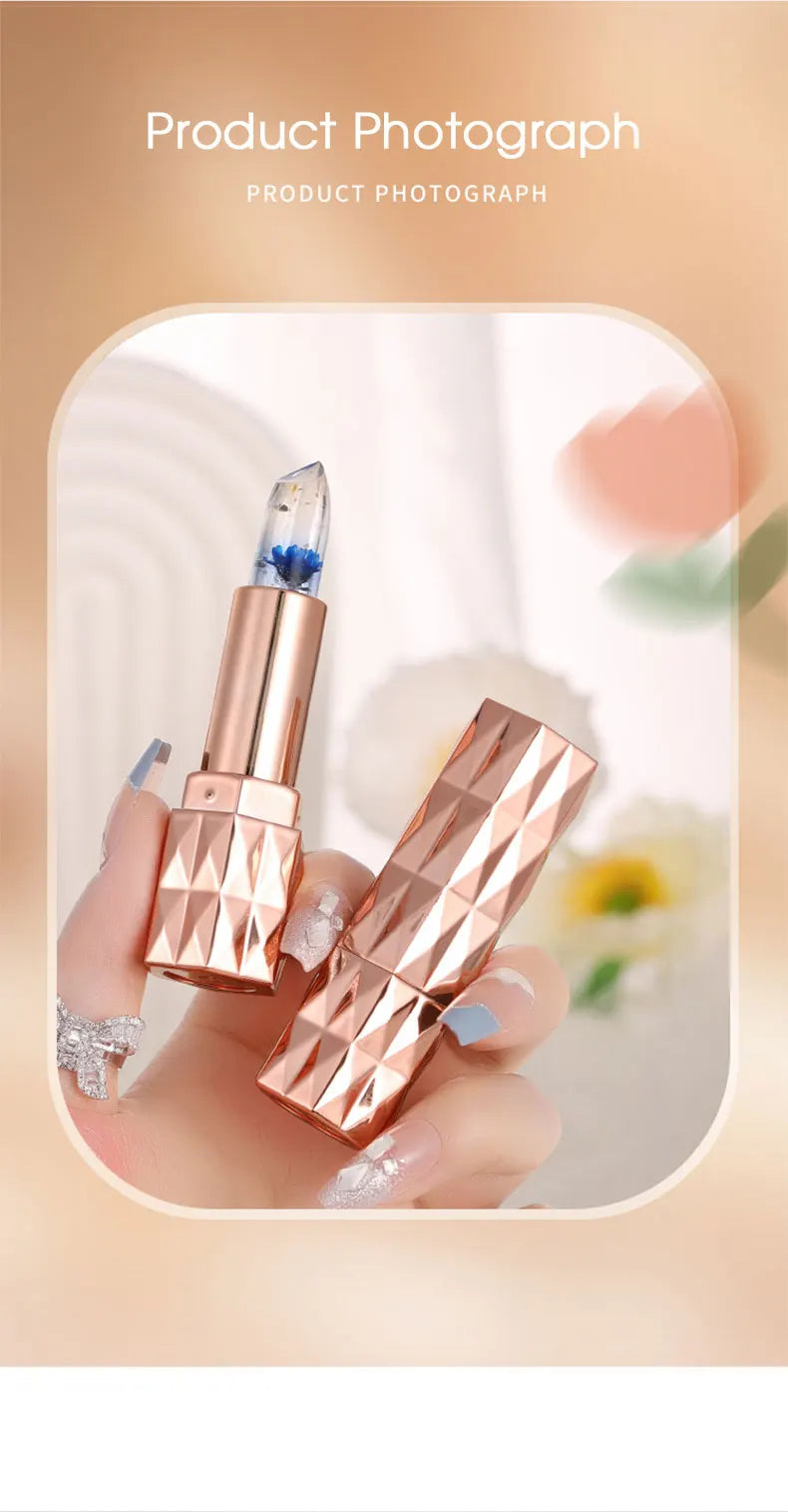 Jelly color-changing lipstick, warm and long-lasting, moisturizing and not easy to stick to the cup of flower lip balm