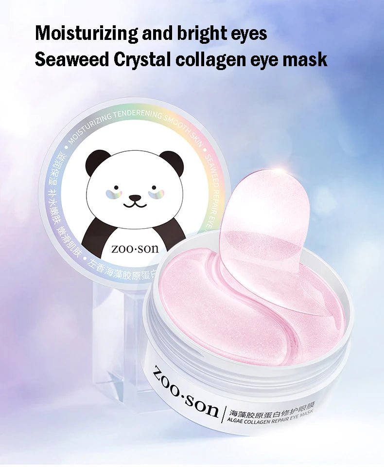 60pcs/box BIOAQUA Seaweed Crystal Collagen Eye Mask Anti Dark Circles Remove Eye Bags Moisturizing Eye Patches for Eye Skin Care