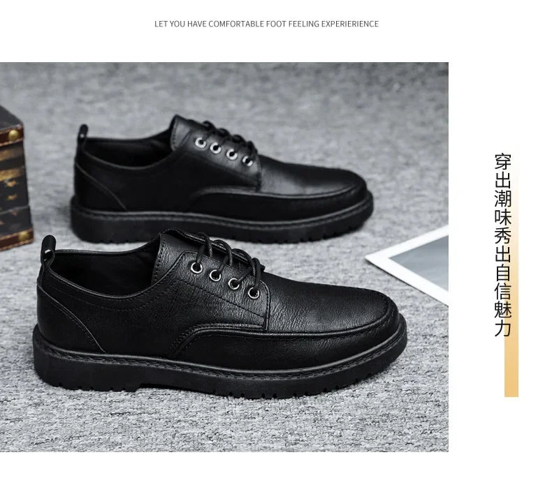 British Style Men Casual Shoes Quality Comfortable Men Leather Shoes Soft Wear-resistant Male Social Dress Shoe Chaussure Hommes