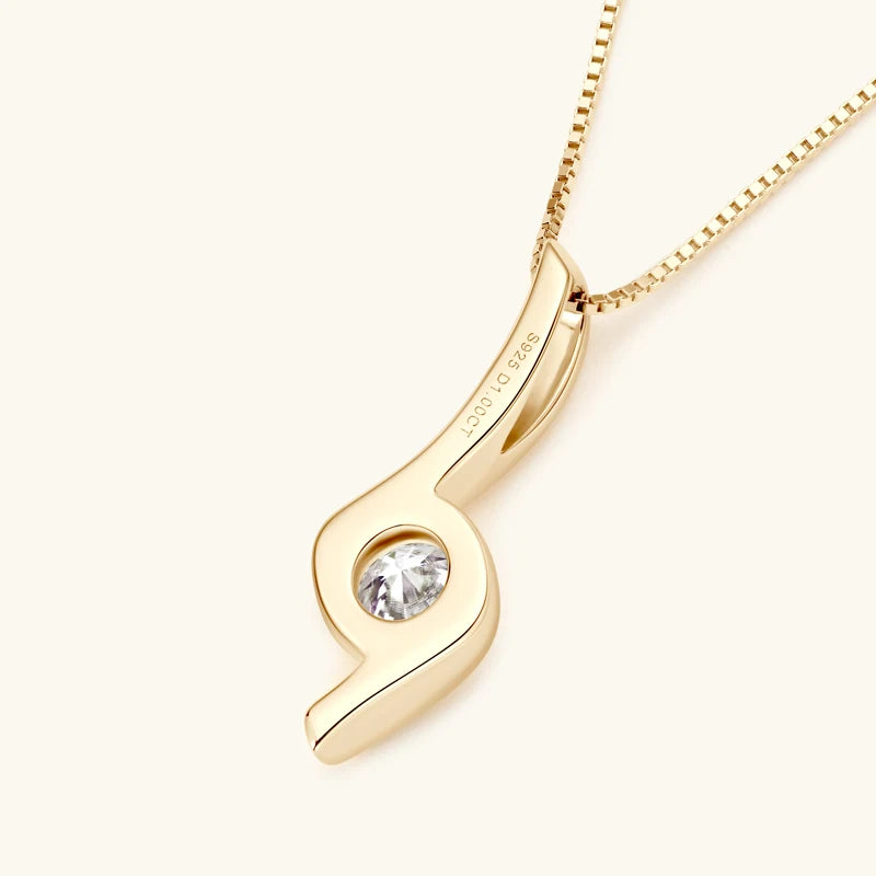 Gold Plated Silver 925 Real Moissanite Jewelry Set for Women 2.0ctw D Color Lab Diamond Stud Earrings Pendant Necklace Sets Gift