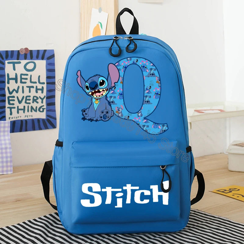 New Disney Stitch Backpack Cute Cartoon Letter Printed Kids Backpacks Kawaii Boys Girls Schoolbags Children School Backpack