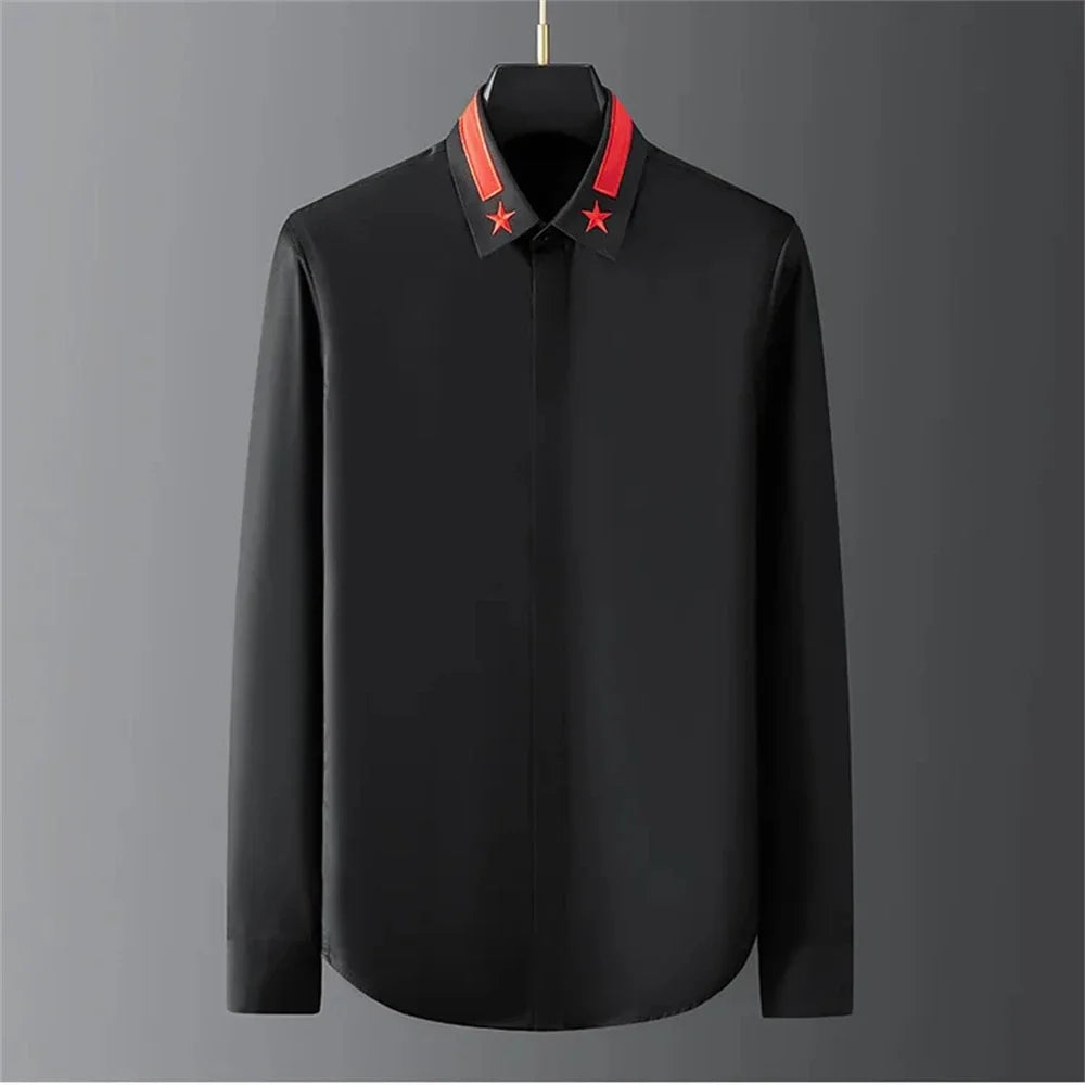 Basic Shirt Men's Long-sleeved Casual Shirt Fashion Trend High-end Plus Size Men's Clothing S-5XL funny shirt camisas masculino